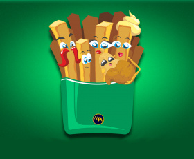 Pommes gr&uuml;n-wei&szlig;